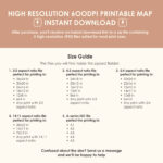 Size guide for landscape oriented prints